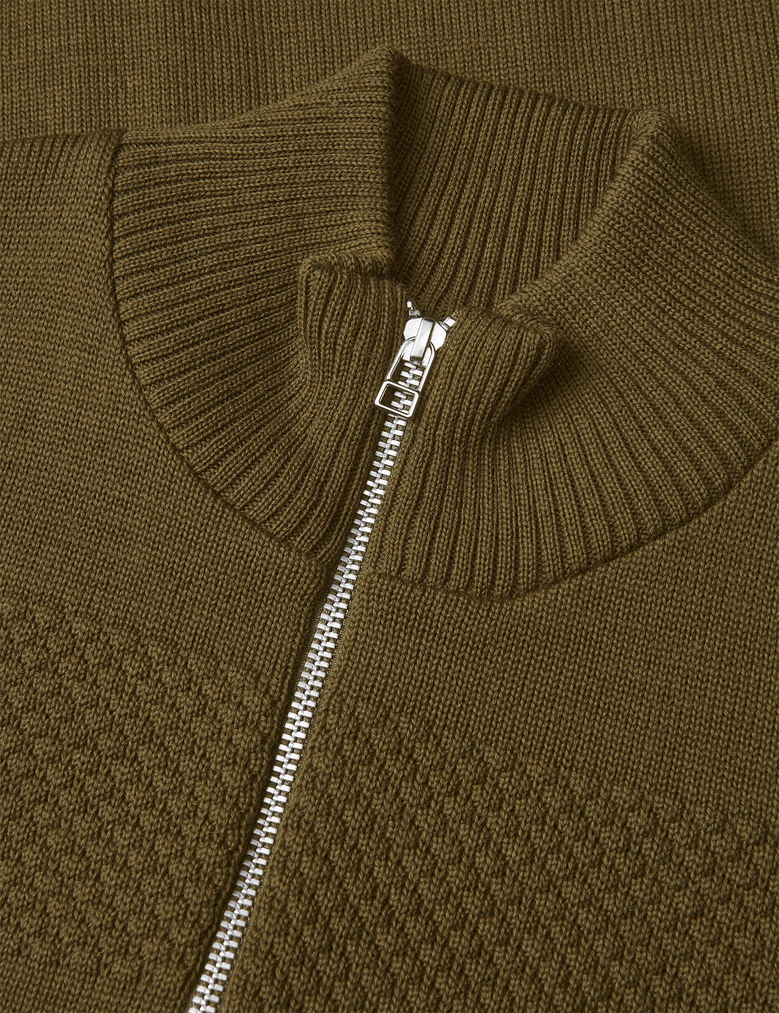 Wool Klemens Zip Knit, Beech - Image 3