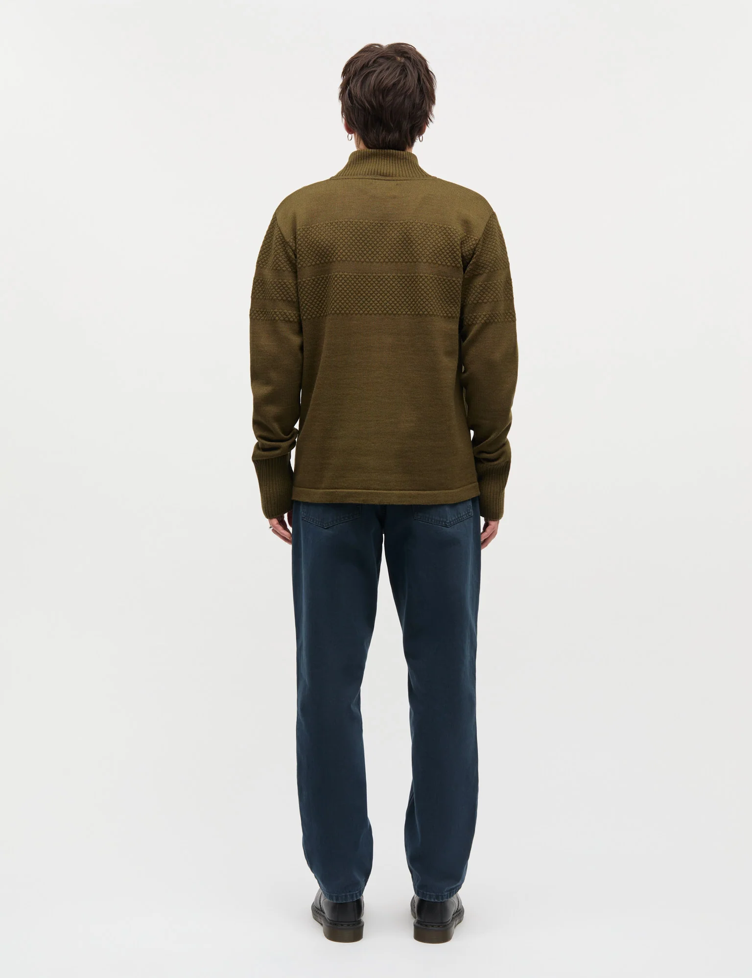 Wool Klemens Zip Knit, Beech - Image 4