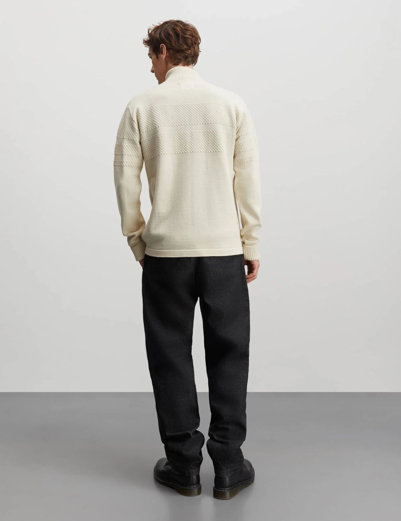 Wool Klemens Zip Knit, Vanilla Ice - Image 4